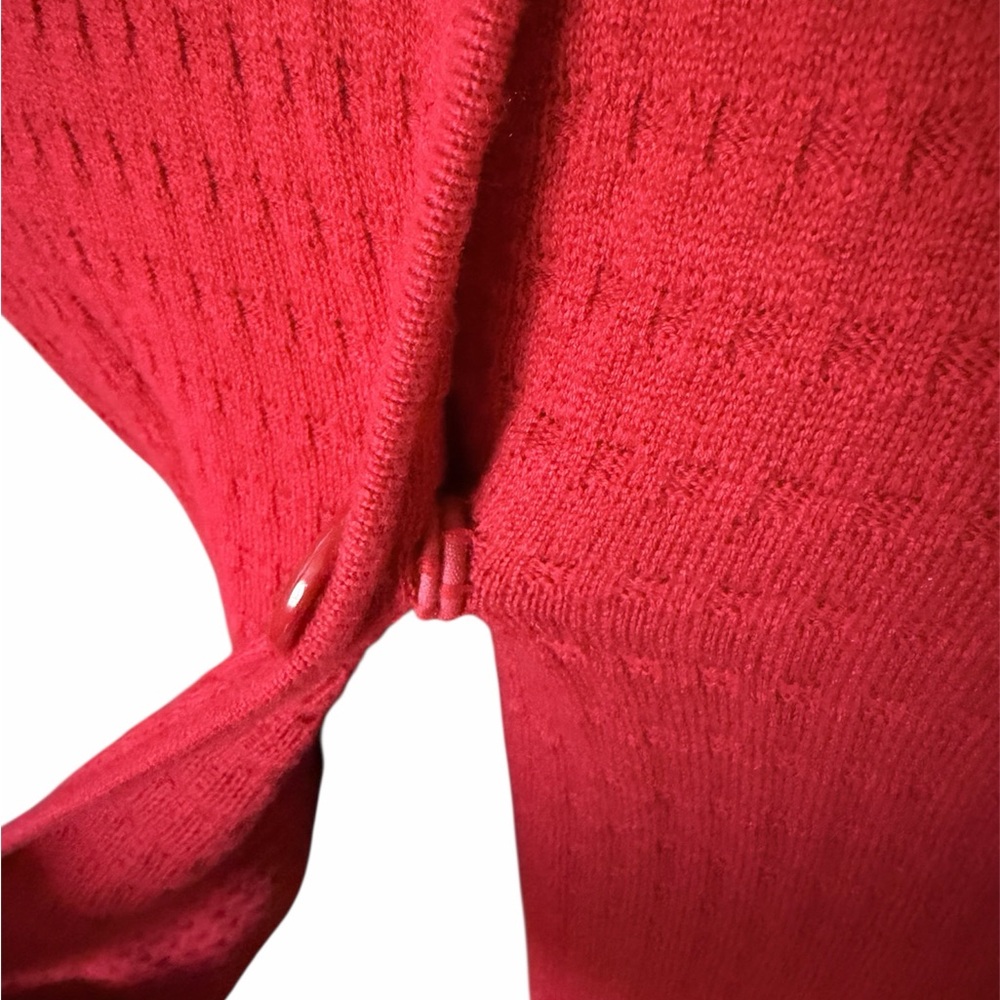 Ruby Rd Plus Size Beaded Red Cardigan Jacket with Snap Closure Size 2X - Picture 5 of 8